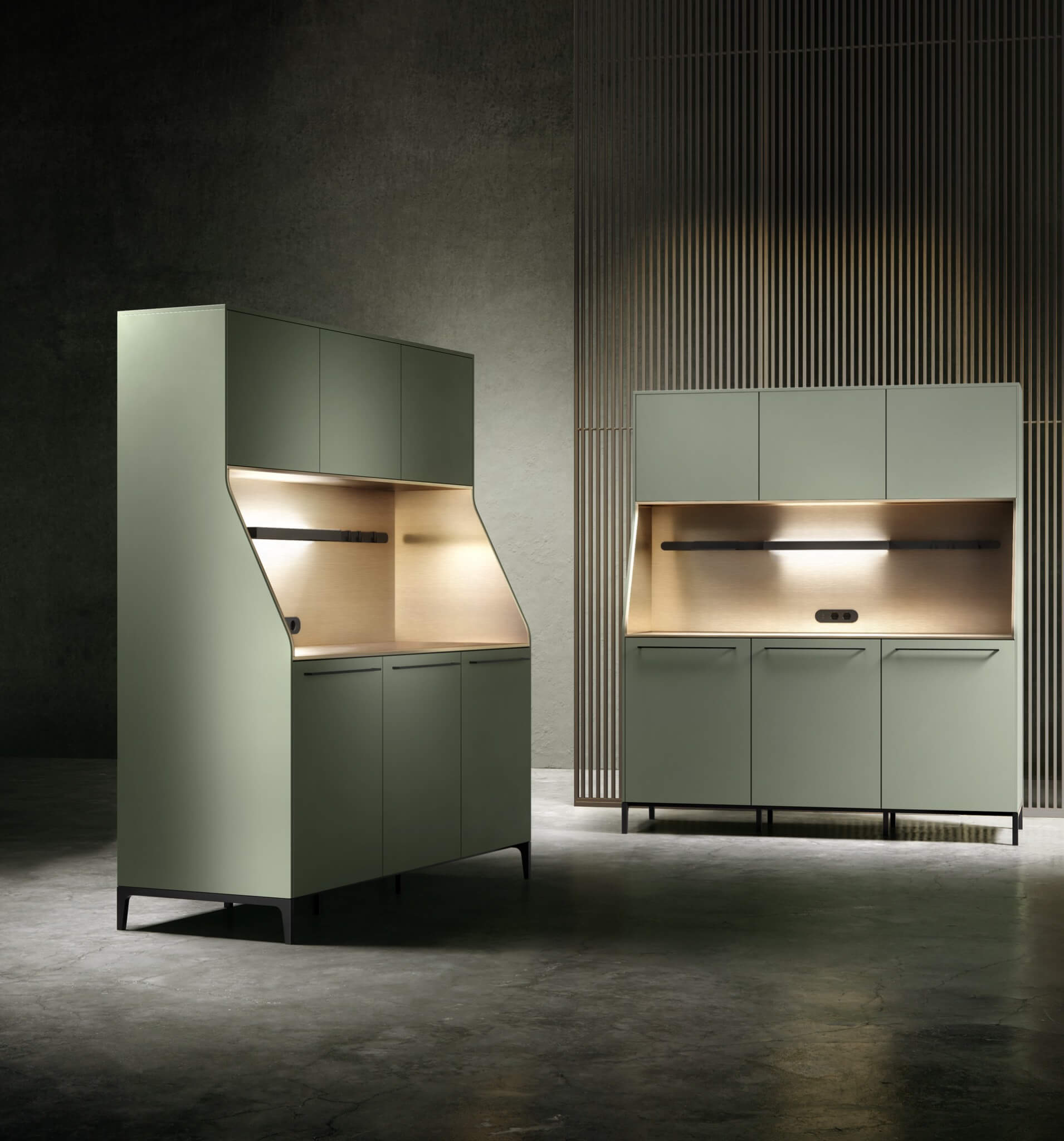SieMatic 29 kitchen buffet in sage green &mdash; the award-winning URBAN icon