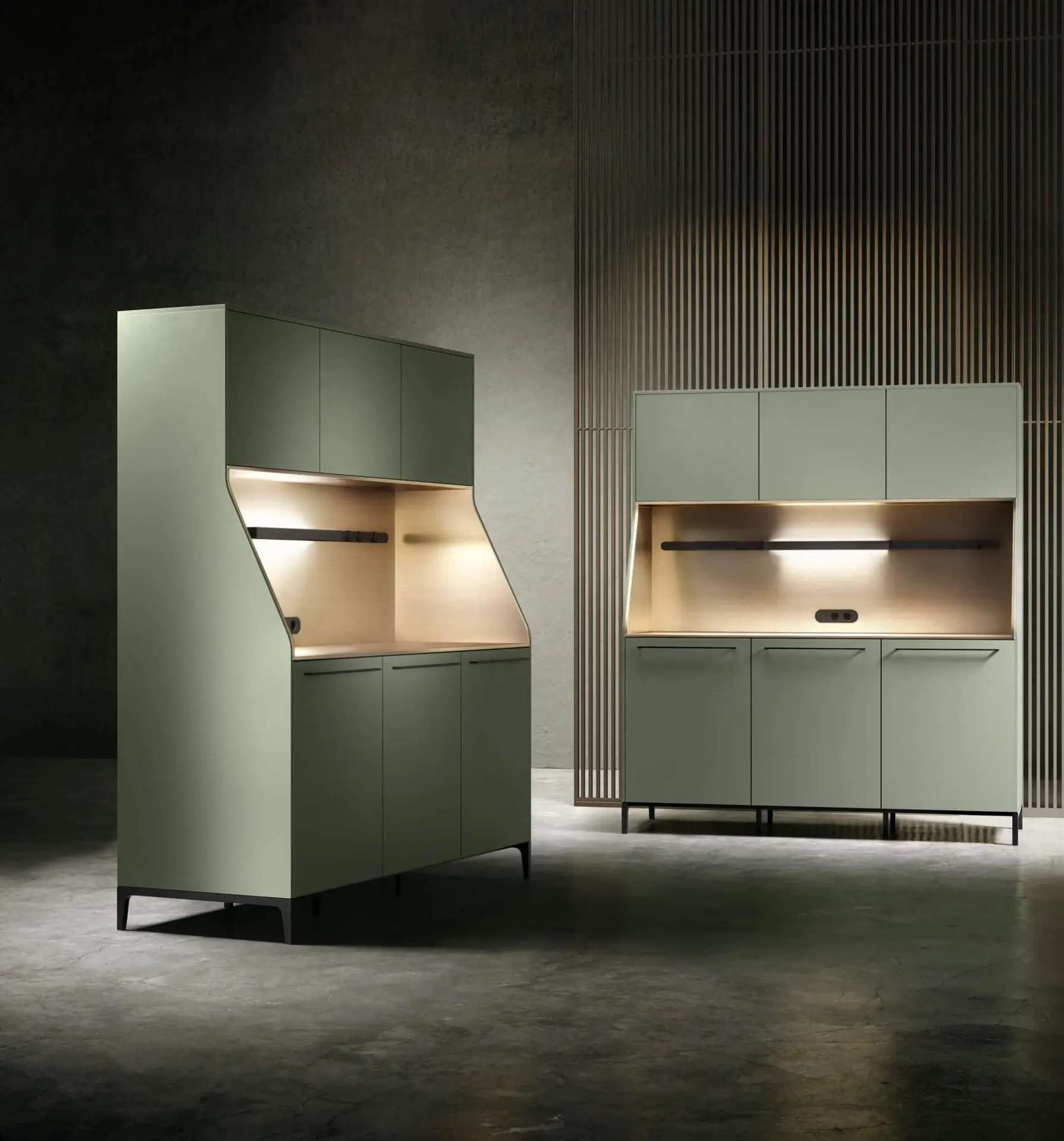 SieMatic 29 kitchen buffet in sage green &mdash; the award-winning URBAN icon