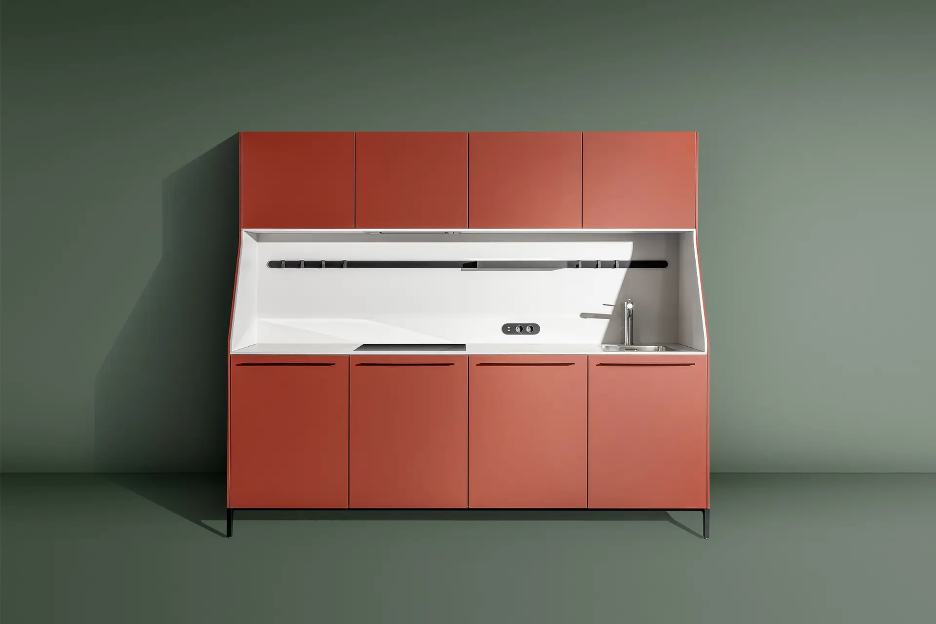 SieMatic 29 kitchen buffet colorway in terracotta