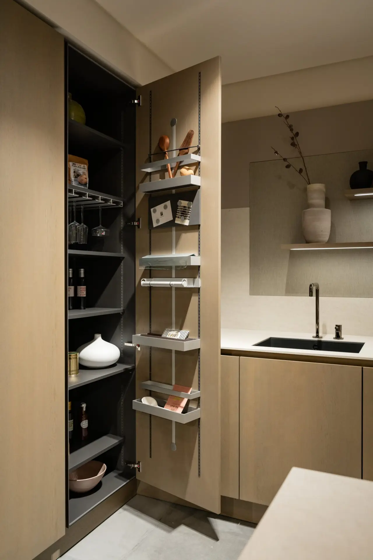 SieMatic tall pantry with pull-out storage system