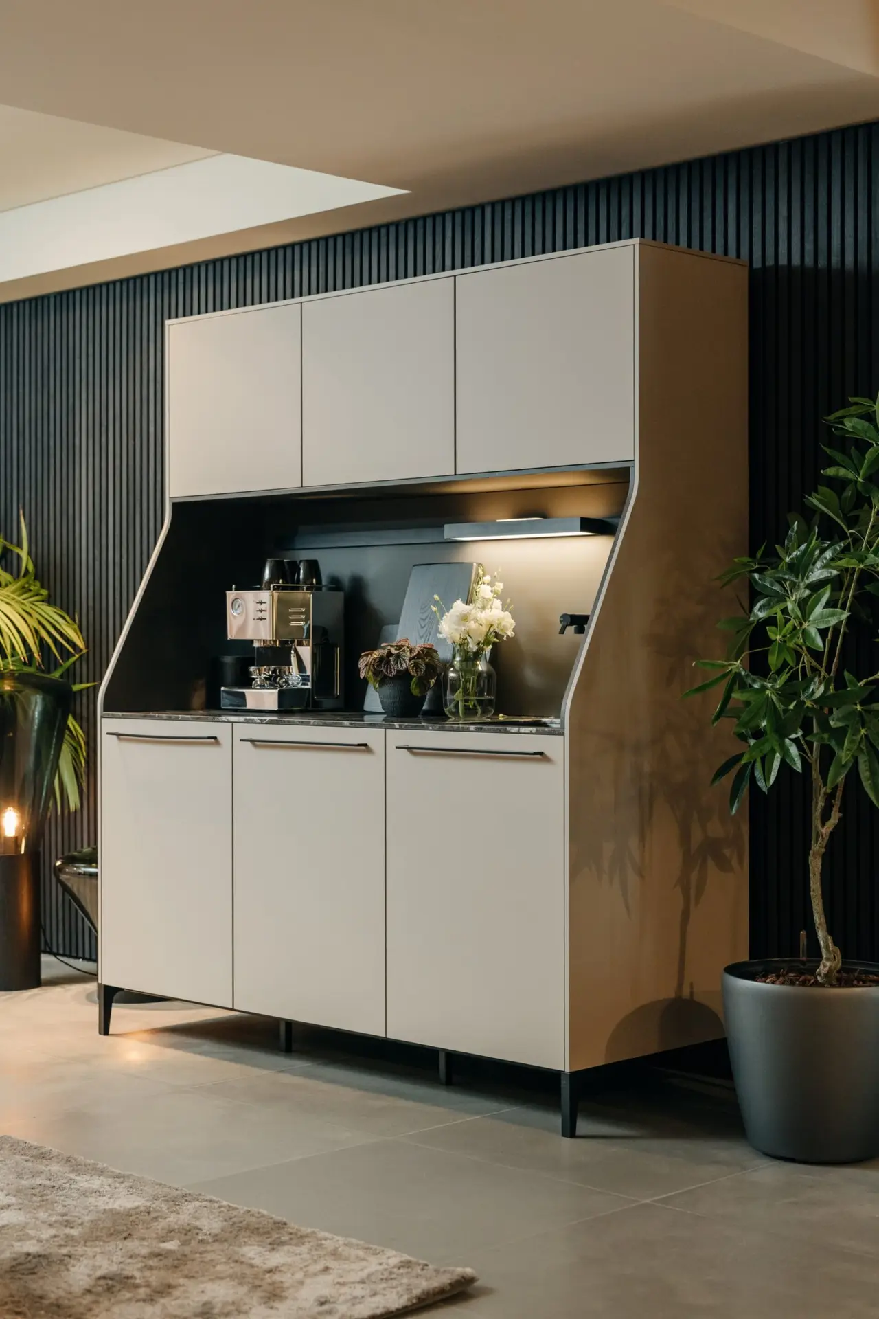SieMatic freestanding sideboard cabinet with built-in coffee bar