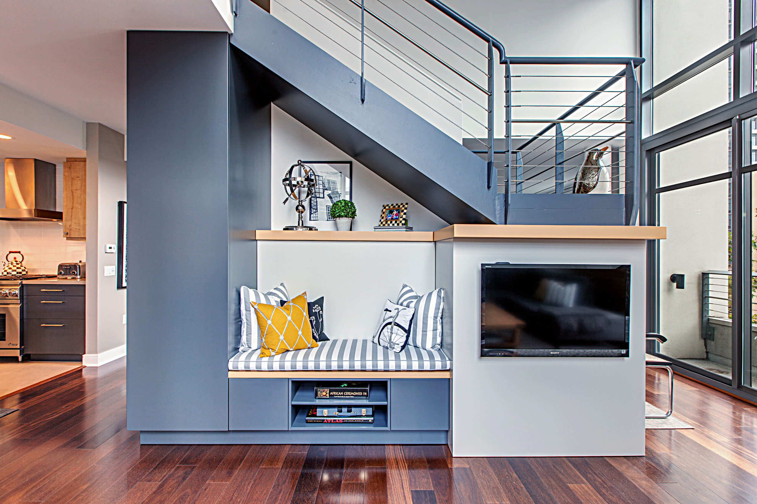 Modern custom wardrobe and closet organizer in a San Diego home, featuring