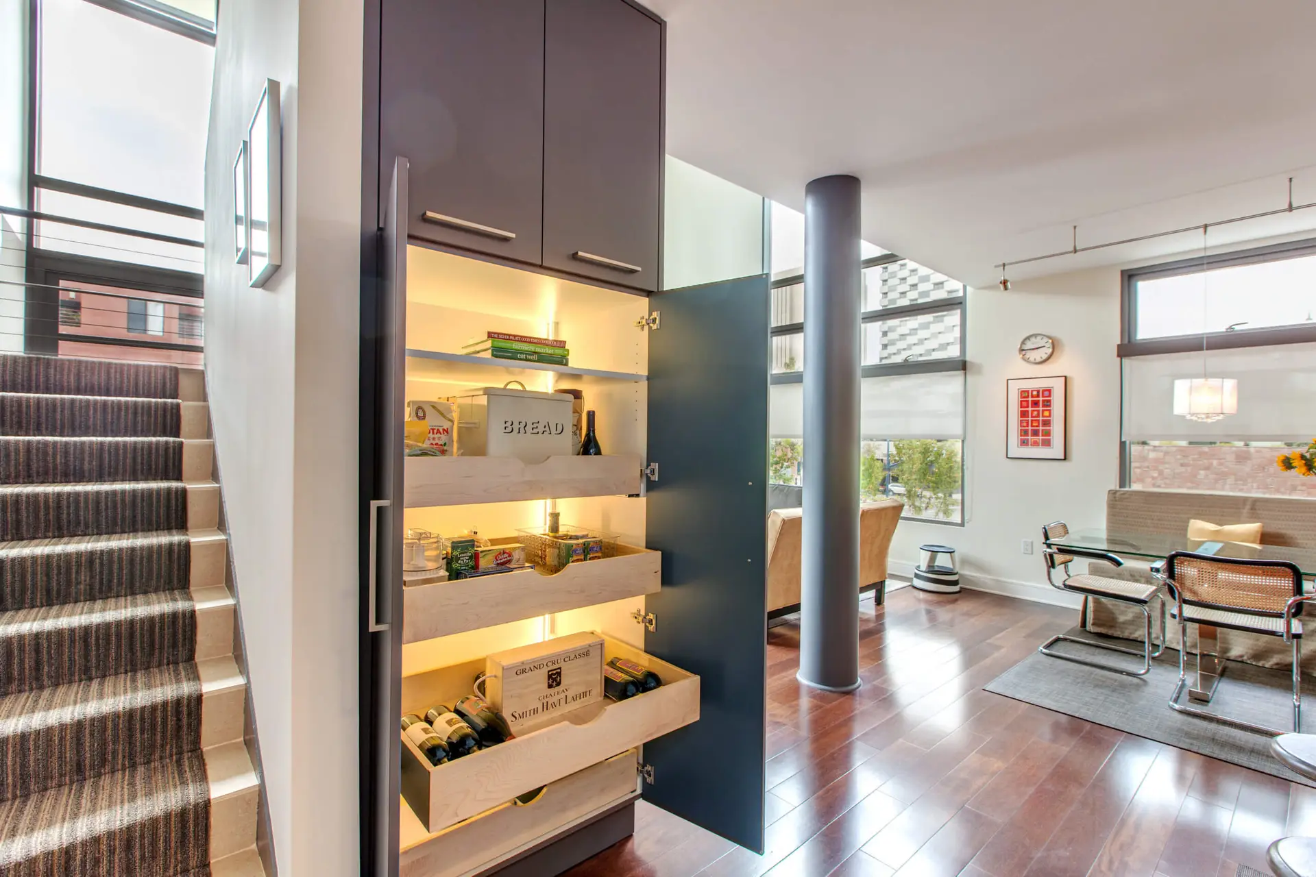 Urban Downtown Custom Residential Remodel &mdash; custom cabinetry detail