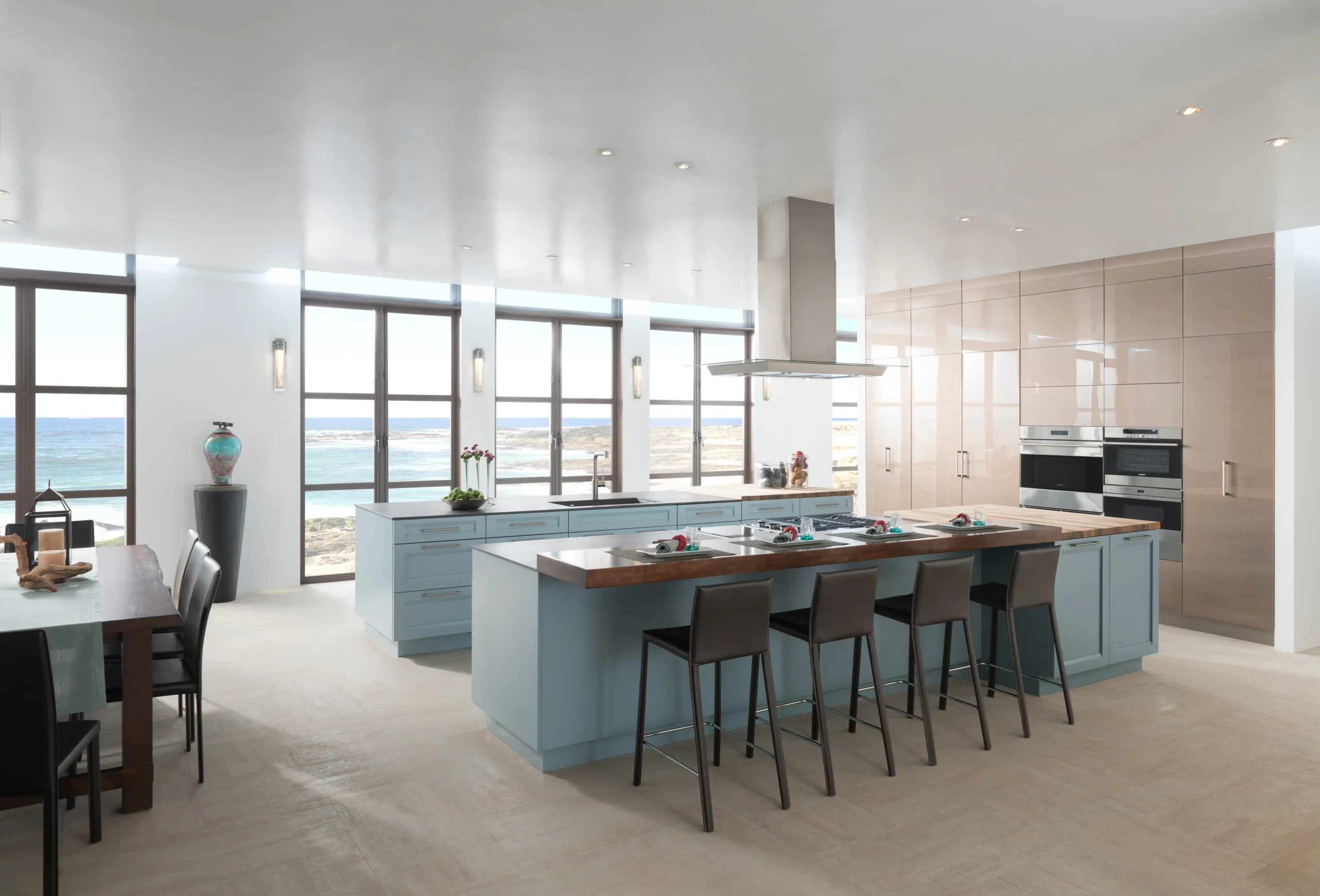 Modern kitchen with custom cabinetry and elegant storage solutions in San Diego